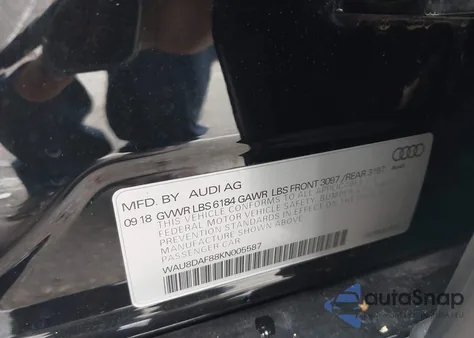 2019 Audi A8 L 55 from USA, damaged, VIN WAU8DAF88KN005587